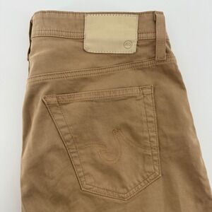 AG Adriano Goldschmied Everett Slim Straight Tan Pants Men 31x34 Cotton Elastane